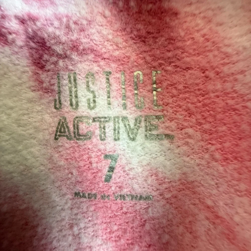 Justice Kids Hoodie - Maroon and Pink Tie-Dye